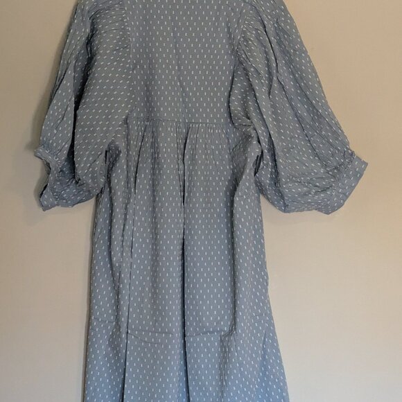 Never A Wallflower - Swiss Dot High Neck Puff Sleeve Minidress NWT - Size L - Picture 3 of 12